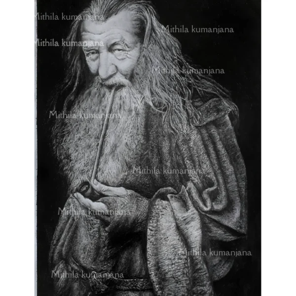 Gandalf portrait artwork by Mithila Kumanjana